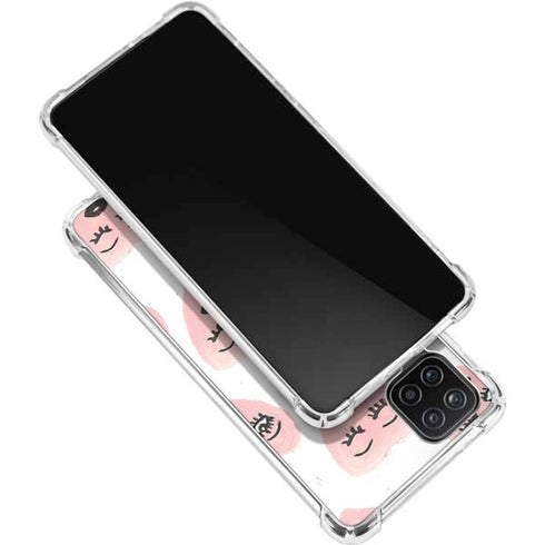 Bouffants and Broken Hearts Winking Hearts Galaxy A12 Clear Case