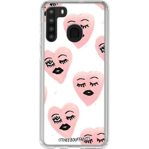 Bouffants and Broken Hearts Winking Hearts Galaxy A21 Clear Case