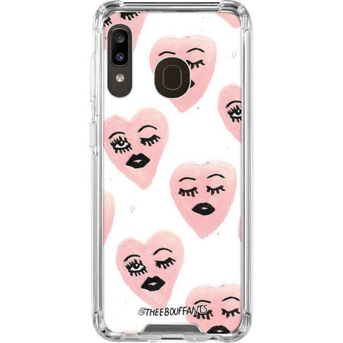 Bouffants and Broken Hearts Winking Hearts Galaxy A30 Clear Case