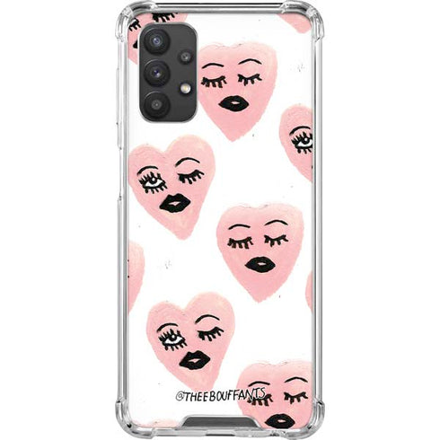 Bouffants and Broken Hearts Winking Hearts Galaxy A32 5G Clear Case