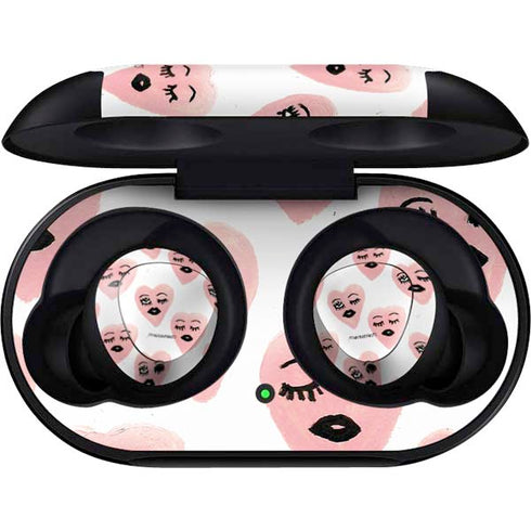 Bouffants and Broken Hearts Winking Hearts Galaxy Buds Skin