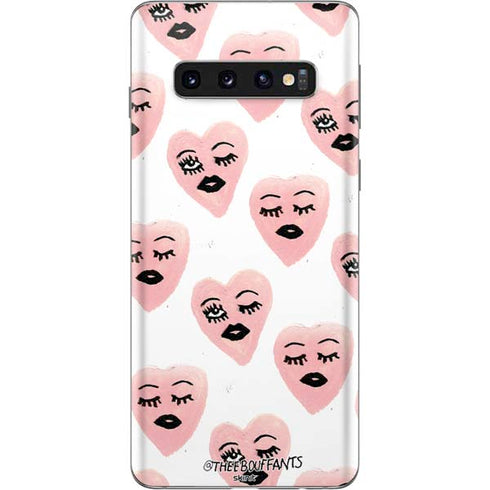 Bouffants and Broken Hearts Winking Hearts Galaxy S10 Skin
