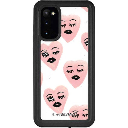 Bouffants and Broken Hearts Winking Hearts Galaxy S20 Waterproof Case