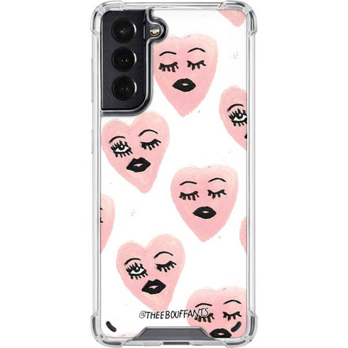 Bouffants and Broken Hearts Winking Hearts Galaxy S21 5G Clear Case