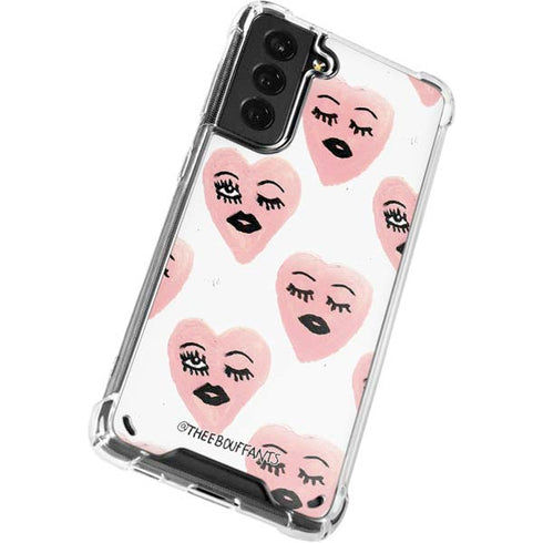 Bouffants and Broken Hearts Winking Hearts Galaxy S21 5G Clear Case