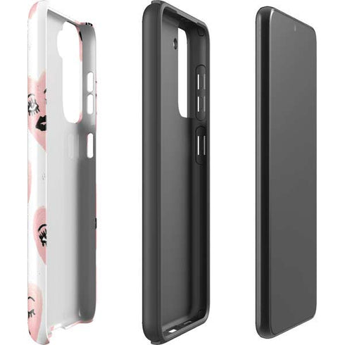 Bouffants and Broken Hearts Winking Hearts Galaxy S21 FE Pro Case