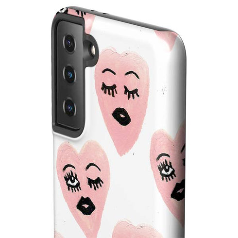 Bouffants and Broken Hearts Winking Hearts Galaxy S21 Plus 5G Pro Case