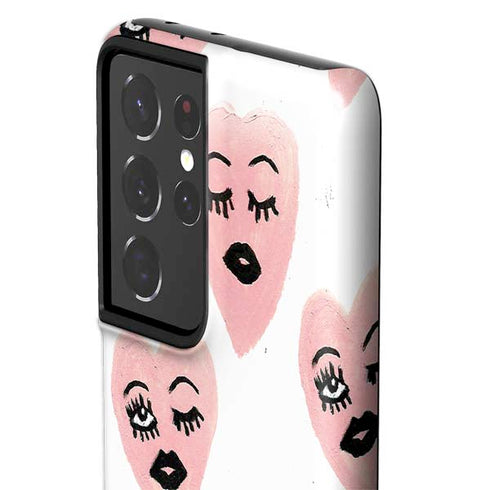 Bouffants and Broken Hearts Winking Hearts Galaxy S21 Ultra 5G Pro Case