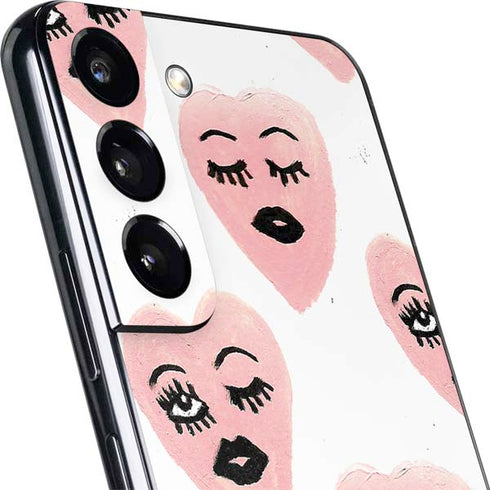 Bouffants and Broken Hearts Winking Hearts Galaxy S22 Skin