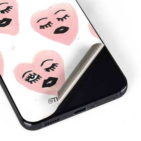 Bouffants and Broken Hearts Winking Hearts Galaxy S22 Skin