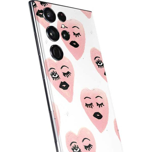 Bouffants and Broken Hearts Winking Hearts Galaxy S22 Ultra Skin
