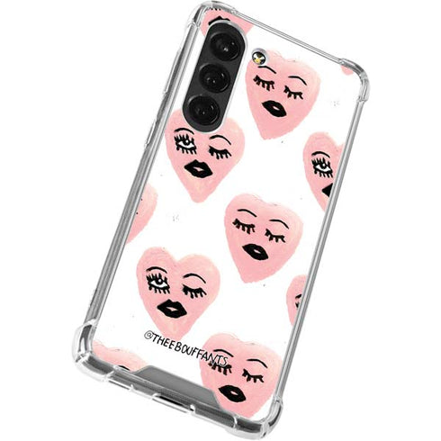 Bouffants and Broken Hearts Winking Hearts Galaxy S23 Clear Case