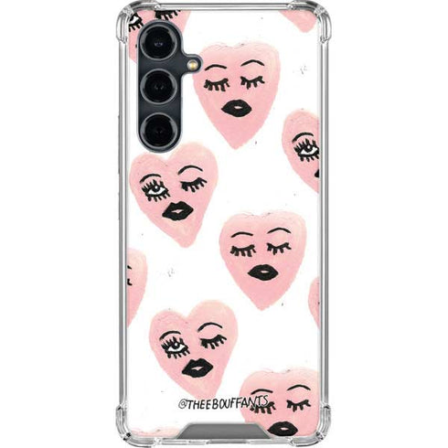 Bouffants and Broken Hearts Winking Hearts Galaxy S23 FE Clear Case