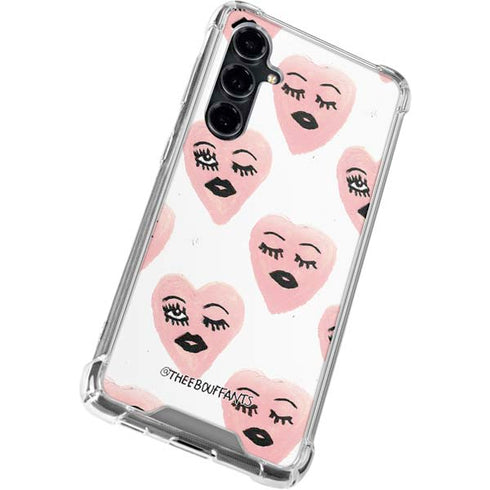 Bouffants and Broken Hearts Winking Hearts Galaxy S23 FE Clear Case