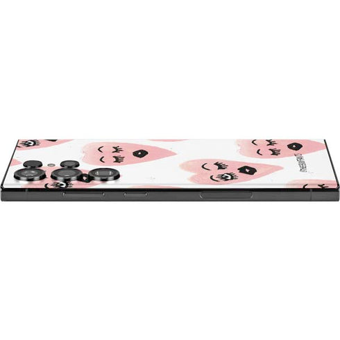 Bouffants and Broken Hearts Winking Hearts Galaxy S23 Ultra Skin