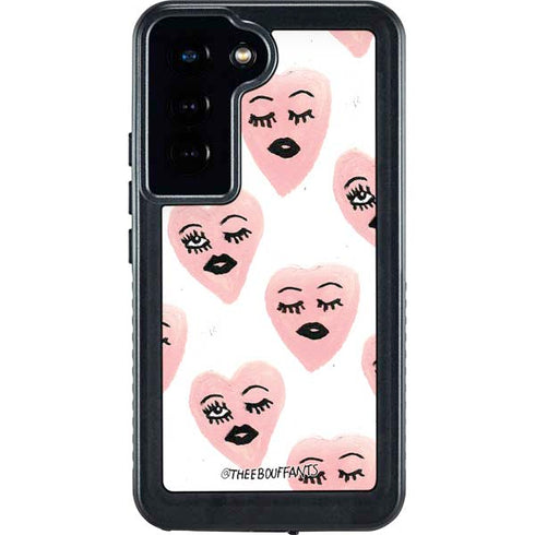 Bouffants and Broken Hearts Winking Hearts Galaxy S23 Waterproof Case