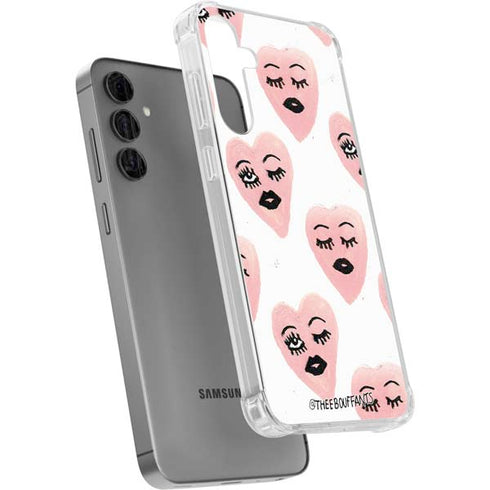 Bouffants and Broken Hearts Winking Hearts Galaxy S24 Plus Clear Case