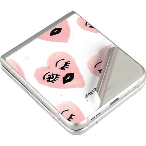 Bouffants and Broken Hearts Winking Hearts Galaxy Z Flip3 5G Skin