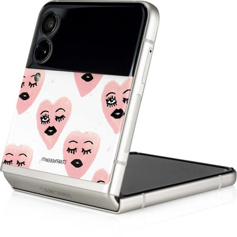 Bouffants and Broken Hearts Winking Hearts Galaxy Z Flip3 5G Skin