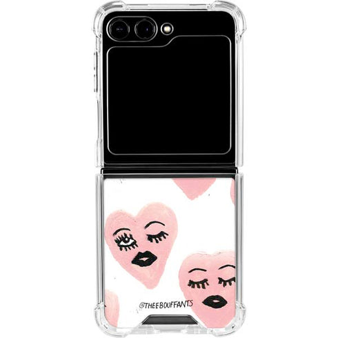 Bouffants and Broken Hearts Winking Hearts Galaxy Z Flip5 5G Clear Case