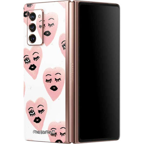Bouffants and Broken Hearts Winking Hearts Galaxy Z Fold2 5G Skin
