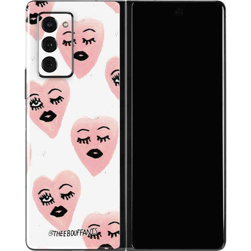 Bouffants and Broken Hearts Winking Hearts Galaxy Z Fold2 5G Skin
