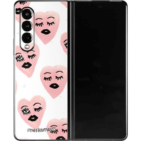 Bouffants and Broken Hearts Winking Hearts Galaxy Z Fold3 5G Skin