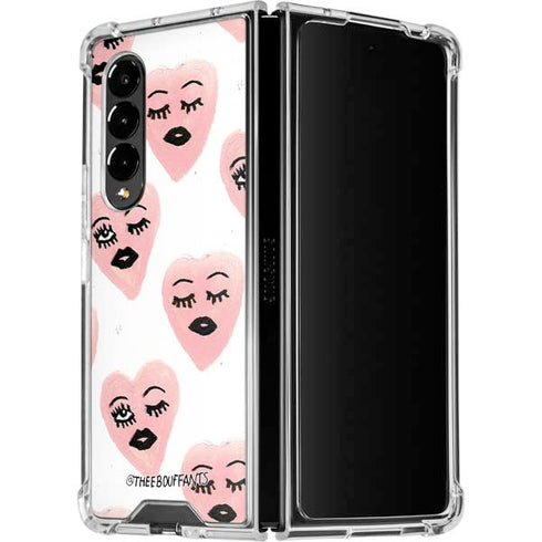 Bouffants and Broken Hearts Winking Hearts Galaxy Z Fold4 5G Clear Case