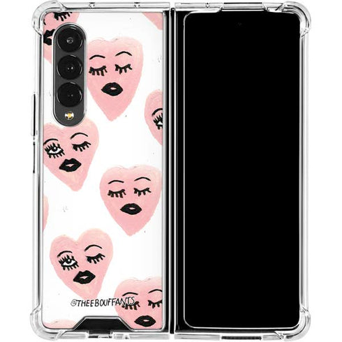 Bouffants and Broken Hearts Winking Hearts Galaxy Z Fold4 5G Clear Case