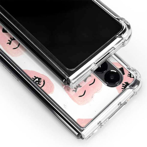 Bouffants and Broken Hearts Winking Hearts Galaxy Z Fold4 5G Clear Case