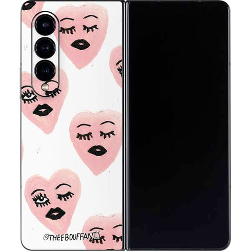Bouffants and Broken Hearts Winking Hearts Galaxy Z Fold4 5G Skin