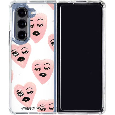 Bouffants and Broken Hearts Winking Hearts Galaxy Z Fold5 5G Clear Case