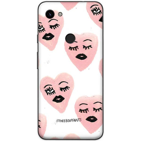 Bouffants and Broken Hearts Winking Hearts Google Pixel 3a Skin
