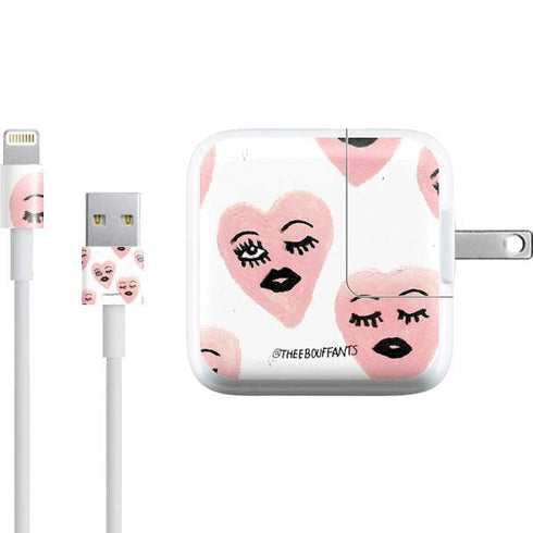 Bouffants and Broken Hearts Winking Hearts iPad Charger (10W USB) Skin