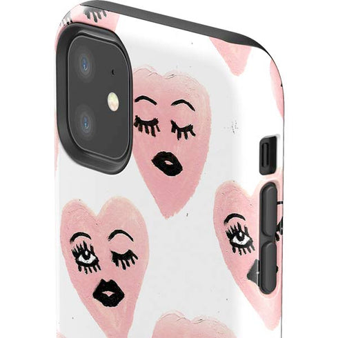 Bouffants and Broken Hearts Winking Hearts iPhone 11 Impact Case