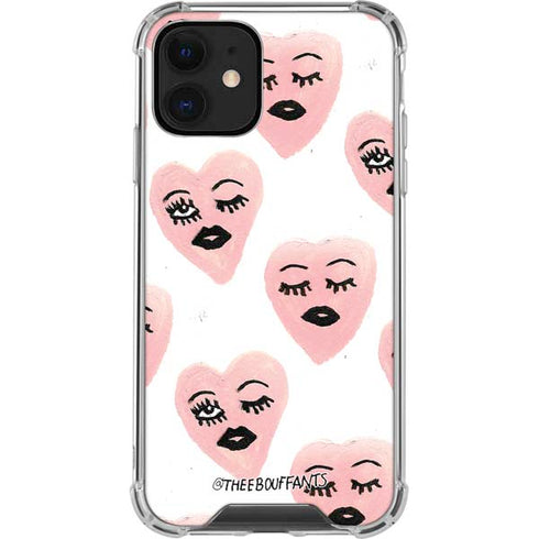 Bouffants and Broken Hearts Winking Hearts iPhone 12 Clear Case