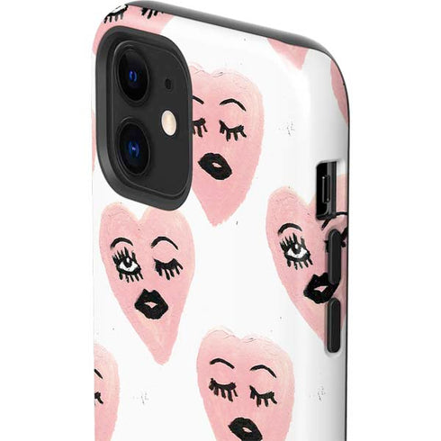 Bouffants and Broken Hearts Winking Hearts iPhone 12 Mini Impact Case