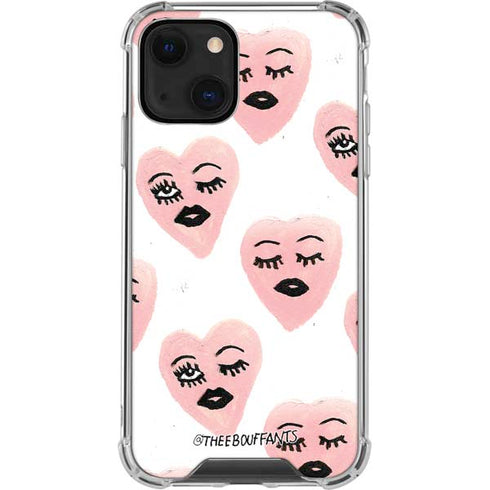 Bouffants and Broken Hearts Winking Hearts iPhone 13 Clear Case