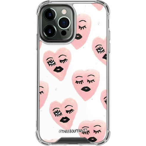 Bouffants and Broken Hearts Winking Hearts iPhone 13 Pro Max Clear Case