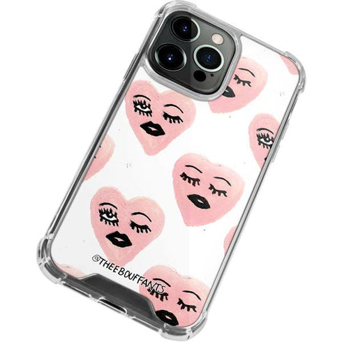 Bouffants and Broken Hearts Winking Hearts iPhone 13 Pro Max Clear Case