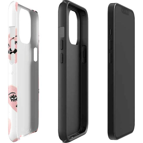Bouffants and Broken Hearts Winking Hearts iPhone 13 Pro Max Impact Case