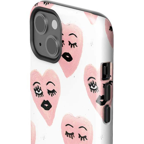 Bouffants and Broken Hearts Winking Hearts iPhone 14 Plus Impact Case