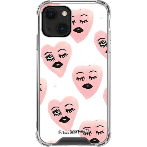 Bouffants and Broken Hearts Winking Hearts iPhone 14 Plus Clear Case
