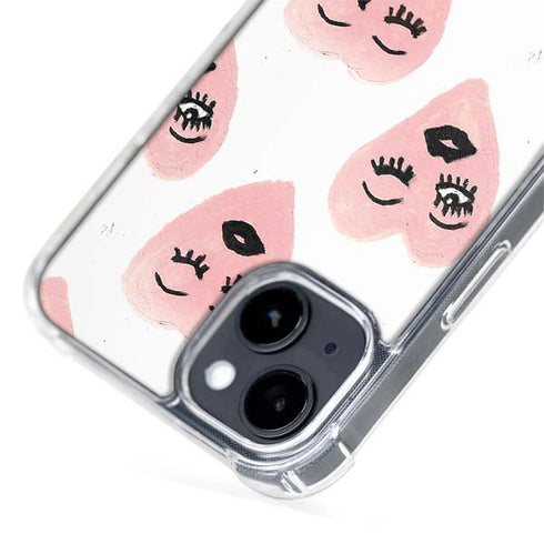 Bouffants and Broken Hearts Winking Hearts iPhone 15 Plus MagSafe Case
