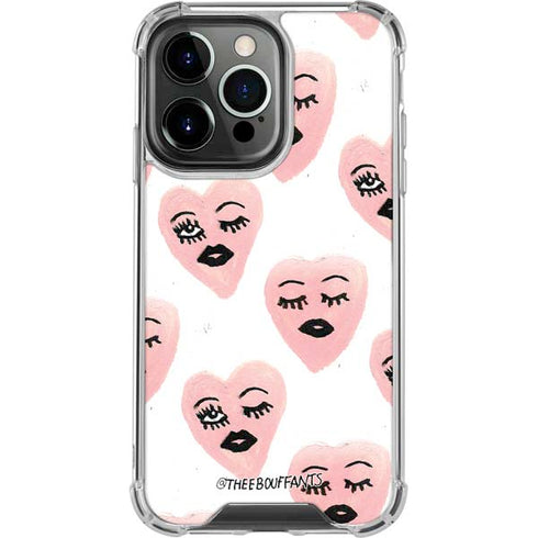 Bouffants and Broken Hearts Winking Hearts iPhone 14 Pro Clear Case