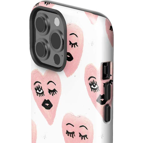 Bouffants and Broken Hearts Winking Hearts iPhone 15 Pro Max Impact Case