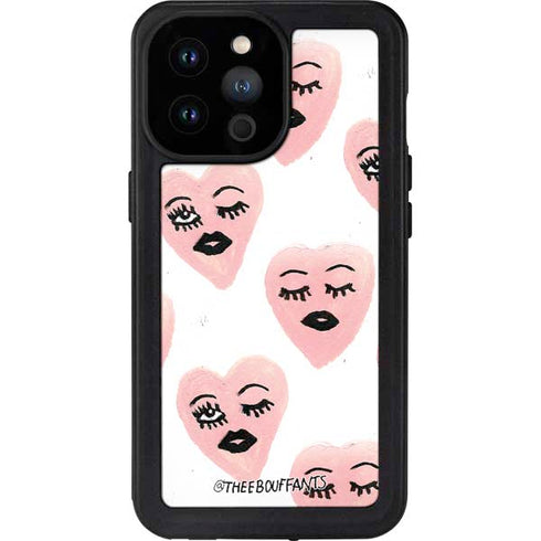 Bouffants and Broken Hearts Winking Hearts iPhone 14 Pro Max Waterproof Case