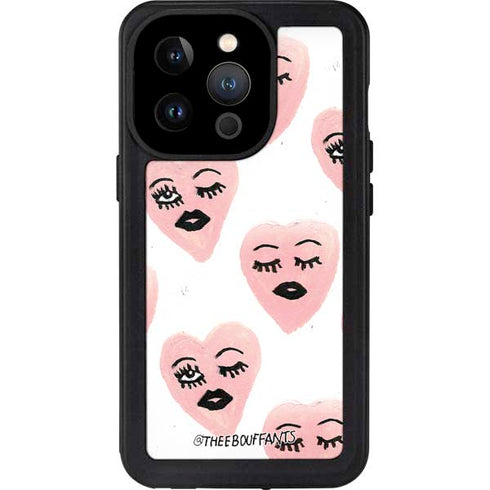Bouffants and Broken Hearts Winking Hearts iPhone 14 Pro Waterproof Case