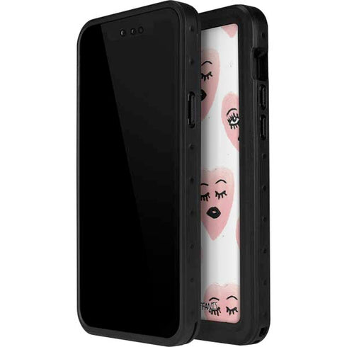 Bouffants and Broken Hearts Winking Hearts iPhone 14 Pro Waterproof Case
