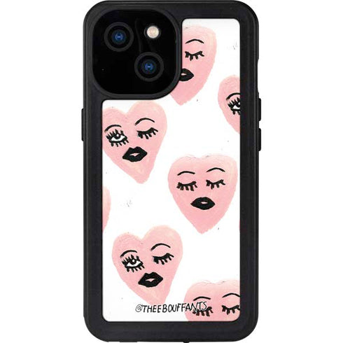 Bouffants and Broken Hearts Winking Hearts iPhone 15 Waterproof Case